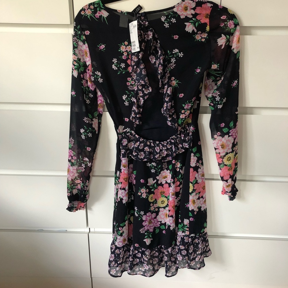 H&M floral long sleeves dress size 2 - Picture 3 of 4